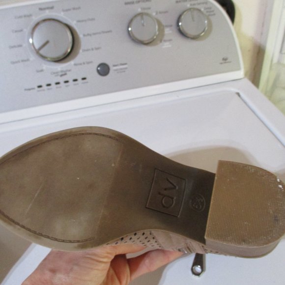 Women's Short Booties/ Size 7/ Tan Suede/3 1/4" Heels - Picture 3 of 6